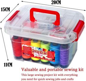 img 3 attached to Complete 127-Piece Sewing Kit: All-In-One Sewing Supplies, Scissors, Buttons, Pins, Measuring Ruler, Thread Guide, Thimble Fixing, Sewing Accessories, Travel Equipment