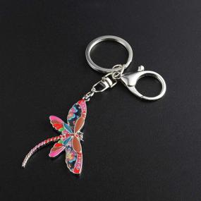 img 3 attached to 🐉 Multicolored Dragonfly Keychain Keyring by Luckeyui