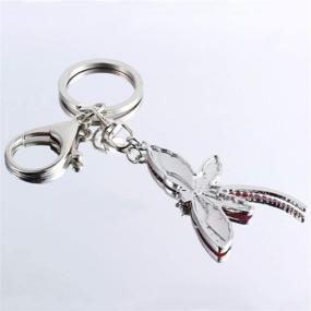 img 1 attached to 🐉 Multicolored Dragonfly Keychain Keyring by Luckeyui