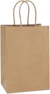 🛍️ бумажные пакеты bagdream kraft paper bags: 25 штук размером 5,25x3,75x8 дюймов - маленькие бумажные подарочные пакеты с ручками - идеально подходят для вечеринок, покупок и подарков - набор коричневых крафтовых пакетов оптом логотип