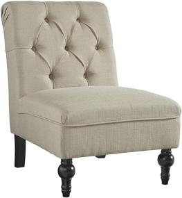 img 4 attached to 🪑 Stylish and Comfortable Signature Design by Ashley Degas Tufted Armless Accent Chair in Neutral Ivory