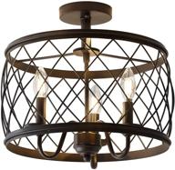 🔆 jonathan y jyl9037b eleanor 15-inch 3-light led semi flush mount ceiling fixture, traditional style, dimmable, cozy 2700k warm light, ideal for kitchen, hallway, bathroom, stairwell, oil rubbed bronze finish логотип