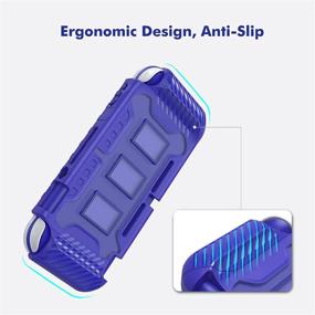 img 2 attached to 🎮 Durable Anti-Slip Shockproof Case for Nintendo Switch Lite - KIWIHOME Protective Hard Case with Thumb Grip Caps - Ideal for Boys (Blue)