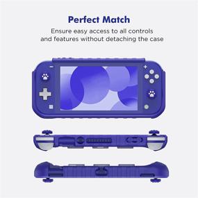 img 1 attached to 🎮 Durable Anti-Slip Shockproof Case for Nintendo Switch Lite - KIWIHOME Protective Hard Case with Thumb Grip Caps - Ideal for Boys (Blue)