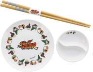 authentic street fighter sushi set with high-quality chopsticks logo