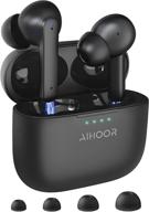 🎧 aihoor active noise cancelling wireless earbuds - anc bluetooth 5.0 headphones with charging case, touch control, 4 mic earphones, deep bass, waterproof - android ios logo