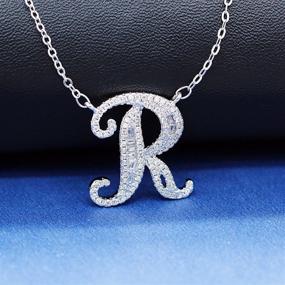 img 2 attached to 🌟 Uloveido A-Z Initial Letter White Gold Plated Necklace Pendant with CZ Crystal Stones, Perfect for Women, Girls, Kids, Mom, and Friends - NL025