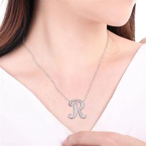 img 3 attached to 🌟 Uloveido A-Z Initial Letter White Gold Plated Necklace Pendant with CZ Crystal Stones, Perfect for Women, Girls, Kids, Mom, and Friends - NL025