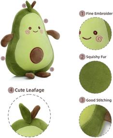 img 2 attached to Niuniu Daddy Avocado Stuffed Animal 11.5 inch Plushie Squishy Snuggle Toy Soft Kawaii Food Shaped Plushie Fruit Series Hugging Pillow for Kids/Toddlers/Teen
