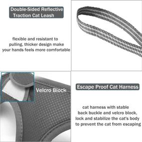 img 2 attached to 🐾 Safe and Secure: Cat Vest Harness and Leash for Walking with Adjustable Escape-Proof Design and Reflective Strap for Cats and Small Pets