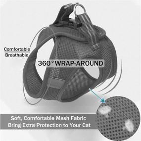 img 3 attached to 🐾 Safe and Secure: Cat Vest Harness and Leash for Walking with Adjustable Escape-Proof Design and Reflective Strap for Cats and Small Pets