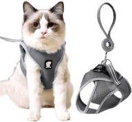 🐾 safe and secure: cat vest harness and leash for walking with adjustable escape-proof design and reflective strap for cats and small pets логотип