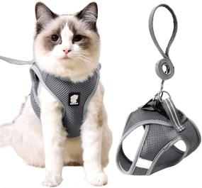 img 4 attached to 🐾 Safe and Secure: Cat Vest Harness and Leash for Walking with Adjustable Escape-Proof Design and Reflective Strap for Cats and Small Pets