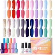 💅 25pcs набор гель-лаков для ногтей с базой, глянцевым и матовым топ-покрытием - коллекция ярких радужных цветов для осенне-зимнего сезона для любителей сладостей, набор для начинающих с блестящим искусством gs-703. логотип