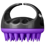 🧖 heeta hair shampoo brush: upgraded wet & dry scalp massager with soft silicone - dandruff remover, exfoliator for hair care - suitable for women, men, and pets (black/purple) logo