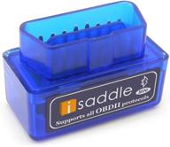 🔧 isaddle super mini obd2 obdii сканер: проверка индикатора check engine light & can-bus диагностический инструмент для приложений windows & android torque (синего цвета) логотип