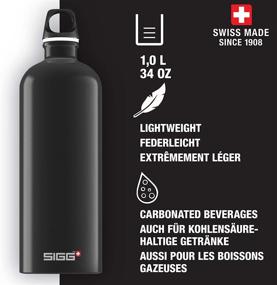 img 3 attached to 🚀 Sleek SIGG Aluminum Traveller Water Bottle (1.0 L), Black - Lightweight, Reusable, Leak Proof & BPA-Free: Perfect Travel Companion