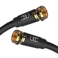 🔌 premium 6ft triple shielded rg6 coaxial cable with gold plated connectors - high-quality digital audio video cord with male f connector pin for in-wall installation (black) - 6 feet logo