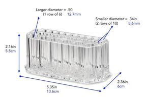 img 1 attached to 🖊️ byAlegory Acrylic Organizer for Eyeliner, Lip Liner, and Brow Makeup - 26 Space Storage for 20 Standard and 6 Jumbo Pencils - Clear Display Container