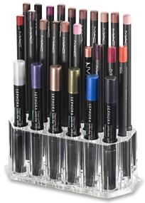 img 3 attached to 🖊️ byAlegory Acrylic Organizer for Eyeliner, Lip Liner, and Brow Makeup - 26 Space Storage for 20 Standard and 6 Jumbo Pencils - Clear Display Container