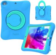 👦 pepkoo kids case for ipad 10.2 inch 8th 7th generation 2020 2019 – lightweight flexible shockproof, foldable handle stand, full body rugged boys girls cover for apple ipad 8th 7th gen, blue mint logo