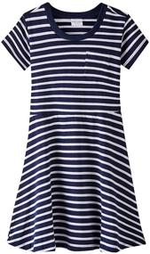 img 3 attached to Noomelfish Summer Short Sleeve Striped Dresses Girls' Clothing in Dresses