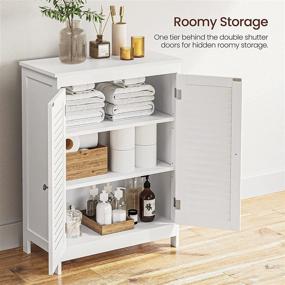 img 1 attached to 🚿 VASAGLE Bathroom Storage Cabinet - Freestanding Floor Cabinet with Double Shutter Doors and Adjustable Shelf in White