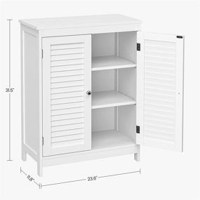 img 3 attached to 🚿 VASAGLE Bathroom Storage Cabinet - Freestanding Floor Cabinet with Double Shutter Doors and Adjustable Shelf in White