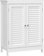 🚿 vasagle bathroom storage cabinet - freestanding floor cabinet with double shutter doors and adjustable shelf in white logo