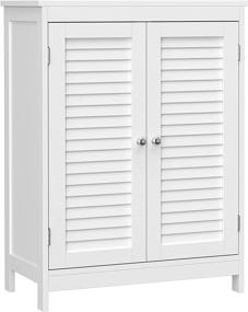 img 4 attached to 🚿 VASAGLE Bathroom Storage Cabinet - Freestanding Floor Cabinet with Double Shutter Doors and Adjustable Shelf in White