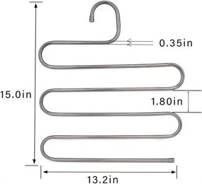 img 2 attached to 👖 CEISPOB Multi-Purpose Pants Hangers - S-Type, 5-Layers Stainless Steel Clothes Hangers: Space-Saving Pant Rack for Trousers, Jeans, Towels, Scarf, Tie (Set of 4)