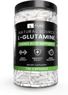💪 premium l-glutamine capsules – 100% pure, 730 caps – 1-year supply, no magnesium or rice fillers, non-gmo, gluten-free – made in usa, potent & naturally-sourced amino acid supplement with zero additives logo