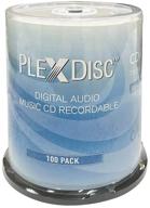 🎵 plexdisc 52x digital audio music cd-r disc 700mb white inkjet printable - 100 pk spindle (ffp): high-quality cds for music lovers logo