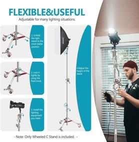 img 2 attached to 📸 Neewer Pro Stainless Steel C Stand Light Stand: 14.4ft Height, 7ft Cross-Bar, Sandbag - Ideal for Photography Studios