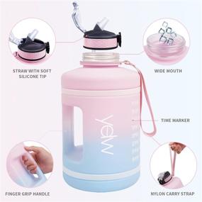 img 3 attached to YDW 1 Gallon/128oz - Large Water Bottle Motivational | One Gallon Water Bottle 🥤 with Straw | 1 Gallon Water Jug with Time Marker | Wide Mouth Big Water Bottle