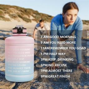 img 1 attached to YDW 1 Gallon/128oz - Large Water Bottle Motivational | One Gallon Water Bottle 🥤 with Straw | 1 Gallon Water Jug with Time Marker | Wide Mouth Big Water Bottle