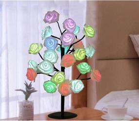 img 1 attached to Multicolor Desk Tree Lamp: Colors Changing Rose Flower Decor for Girls Bedroom, Christmas Tabletop Bonsai Tree - Perfect Home Wedding Party Living Decor & Valentine's Gift for Teens