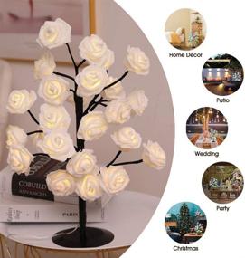 img 2 attached to Multicolor Desk Tree Lamp: Colors Changing Rose Flower Decor for Girls Bedroom, Christmas Tabletop Bonsai Tree - Perfect Home Wedding Party Living Decor & Valentine's Gift for Teens