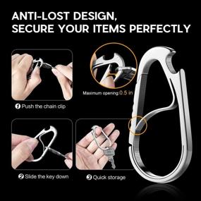 img 3 attached to 🔑 Hikenture Carabiner Key Chain with Quick Release, Anti-Lost Design, Stainless Steel Outdoor Key Ring and Bottle Opener