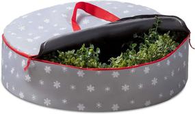 img 4 attached to Premium 600D Oxford Tear-Resistant Fabric Wreath Storage Bag - Holiday-Friendly Design, Perfect for 30” Christmas Wreaths - Sleek Zipper & Transparent Card Slot for Labeling