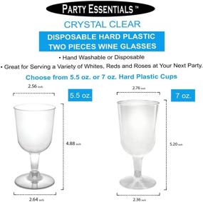 img 3 attached to 🍷 40-Count Clear Disposable Hard Plastic Two-Piece Wine Glasses, 5.5-Ounce - Party Essentials