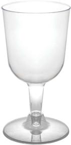 img 4 attached to 🍷 40-Count Clear Disposable Hard Plastic Two-Piece Wine Glasses, 5.5-Ounce - Party Essentials