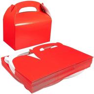 🎁 24-пачка ярких красных бумажных коробок для угощений - подарочные коробки в форме группы - веселые коробки для вечеринок - 2 дюжины подарочных коробок для дня рождения и праздничных сувениров - 24 штуки - 6,2 х 3,5 х 3,6 дюйма. логотип