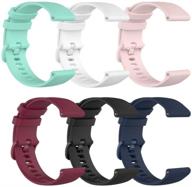 🌧️ tencloud 6-pack waterproof silicone bands for garmin venu sq 20mm - quick release straps for venu sq music gps smartwatch logo
