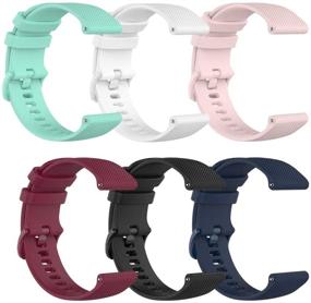 img 4 attached to 🌧️ TenCloud 6-Pack Waterproof Silicone Bands for Garmin Venu SQ 20mm - Quick Release Straps for Venu Sq Music GPS Smartwatch