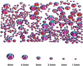 img 3 attached to 🔵 "2000 ринестоны на плоской основе: набор 'TecUnite' круглых хрустальных камней разных размеров (1,5-6 мм) с пинцетом и палочкой для выбора - идеально подходит для рукоделия, нейл-арта, лицевого искусства, одежды, обуви, сумок - синий пламень