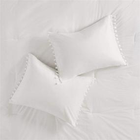img 1 attached to Madison Park Cozy Cotton Comforter Set - Lillian, Fringe Tassel Ivory - Modern Design All Season Bedding, King/California King (104 in x 92 in), with Matching Shams