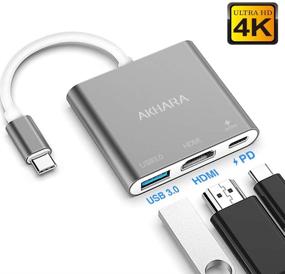 img 3 attached to 🔌 Адаптер USB C к HDMI, хаб с портом USB 3.0 и портом USB C для зарядки – мультипорт адаптер для MacBook Pro, MacBook Air и iPad Pro с поддержкой 4K HDMI