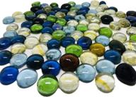 🔮 tsy tool 3 lb (approx 300 count) 3 bags multicolor glass gems pebbles stones flat marbles for vase accents and crafting logo