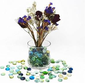 img 1 attached to 🔮 TSY TOOL 3 Lb (Approx 300 Count) 3 Bags Multicolor Glass Gems Pebbles Stones Flat Marbles for Vase Accents and Crafting